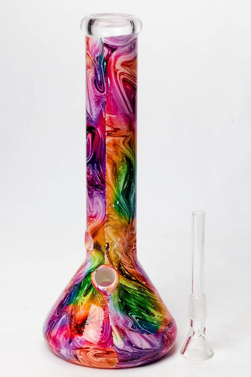 10" Graphic wrap glass water pipe Glass Bong BANKA