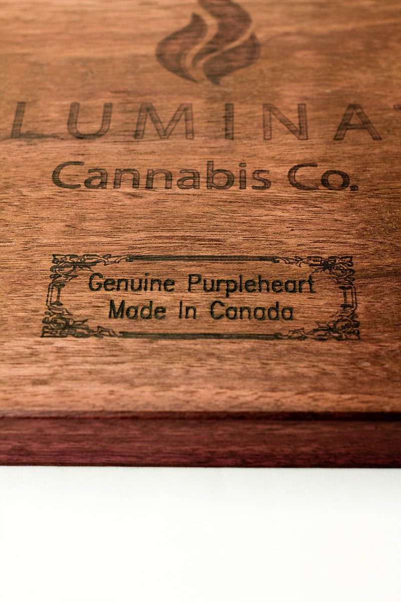 Purple Heart King size rolling tray Model 1 Tray Illuminate Cannabis Co.