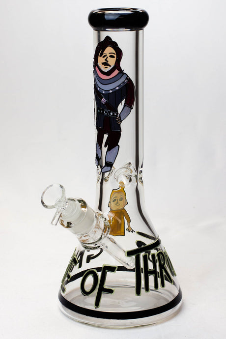 13" Glow in the dark hand painted 7 mm glass water bong Glass Bong BANKA Graphic J