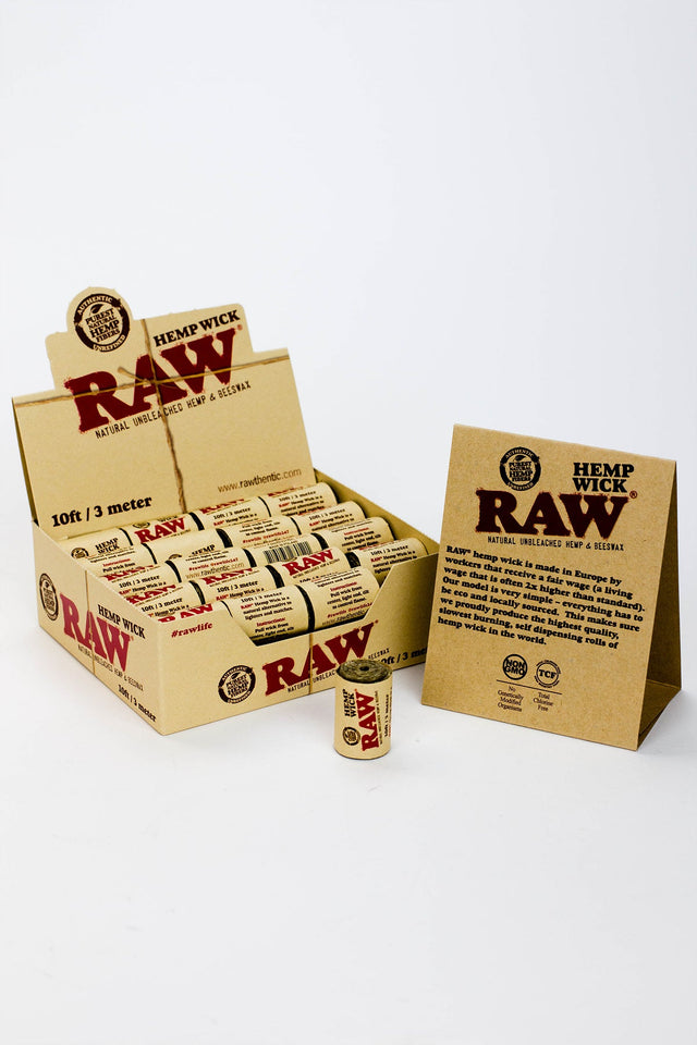 Raw Hemp Wick 10 ft / 3m Display of 40 Display Pack ONE