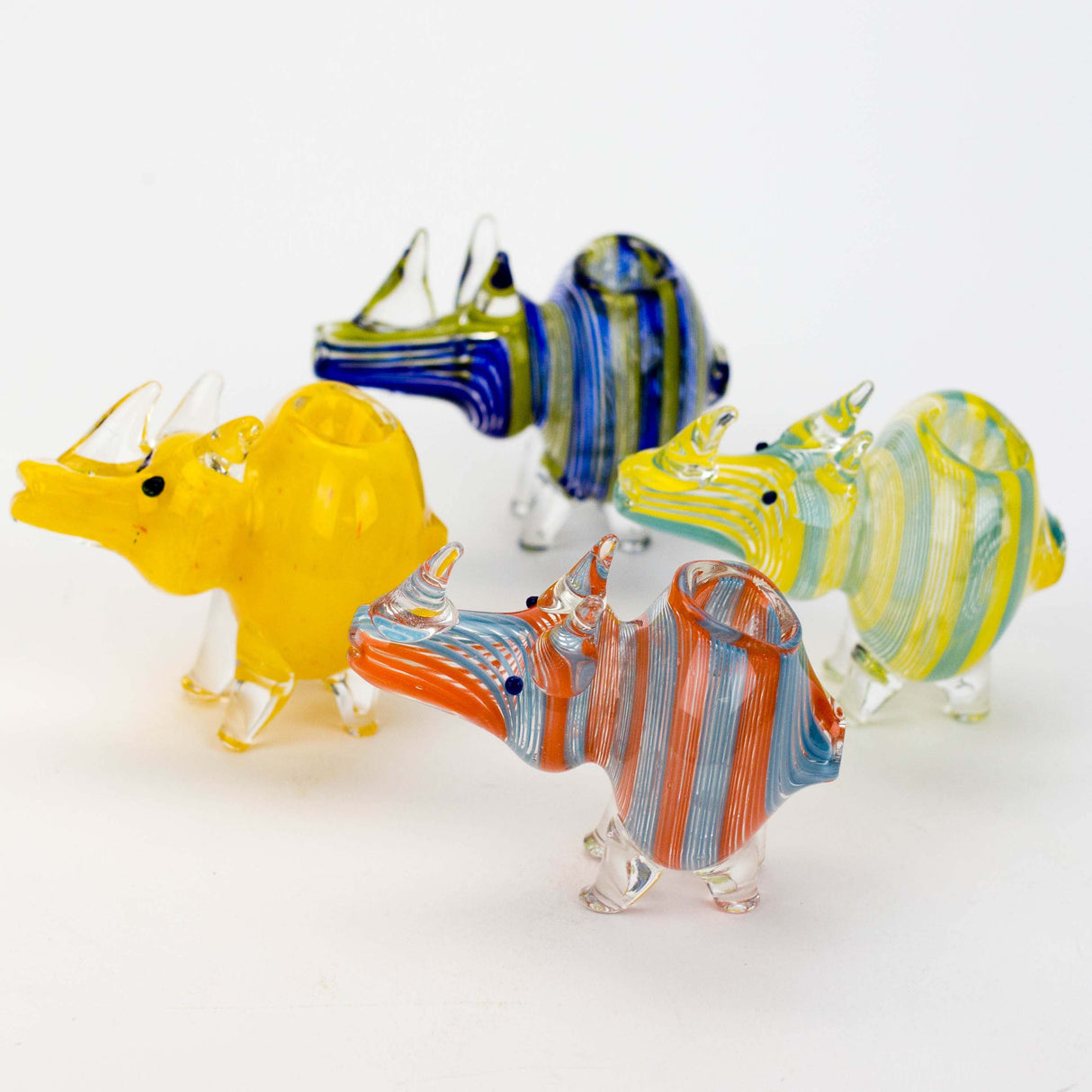 4.5" Rhino Insideout Pipe-Color Assorted Glass Pipe Super Supplys Inc