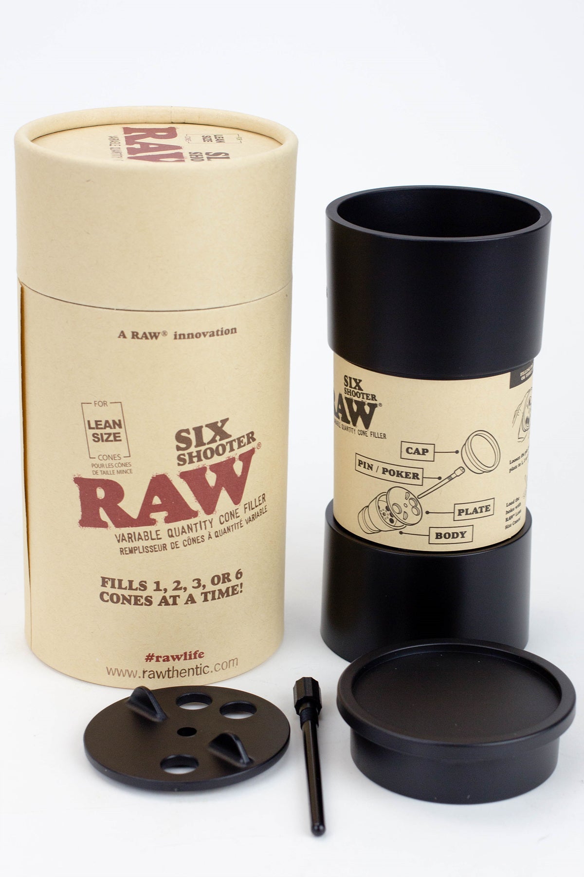 Raw six shooter for Lean size cones Filler · Poker ONE
