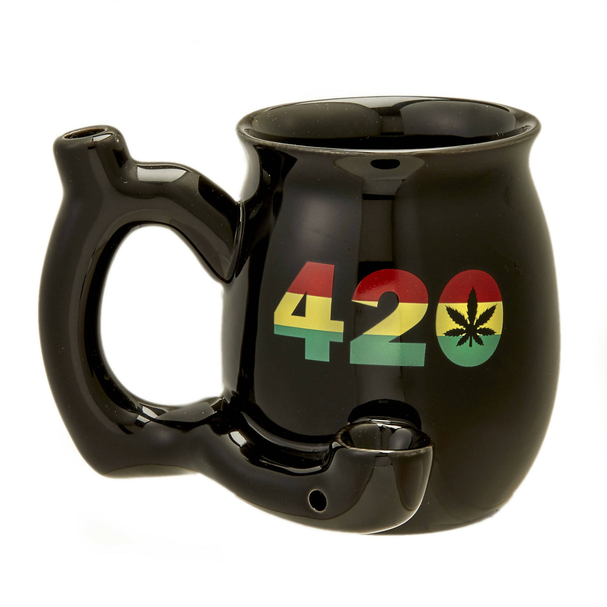 420 Mug - Black Mug with Rasta Colors Mug Pipe Roast and Toast Gifts