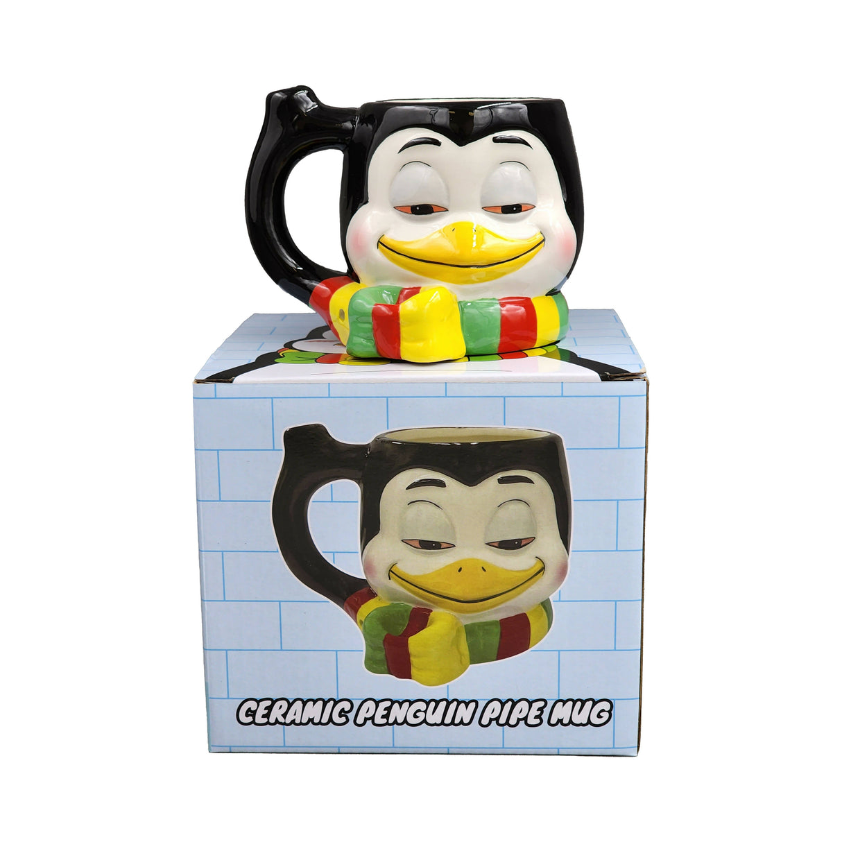 STONED PENGUIN pipe mug Mug Pipe Roast and Toast Gifts