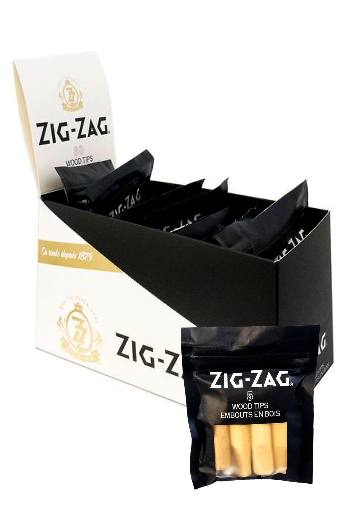 Zig-Zag Wood Tips Box of 12 Filter Tip ONE