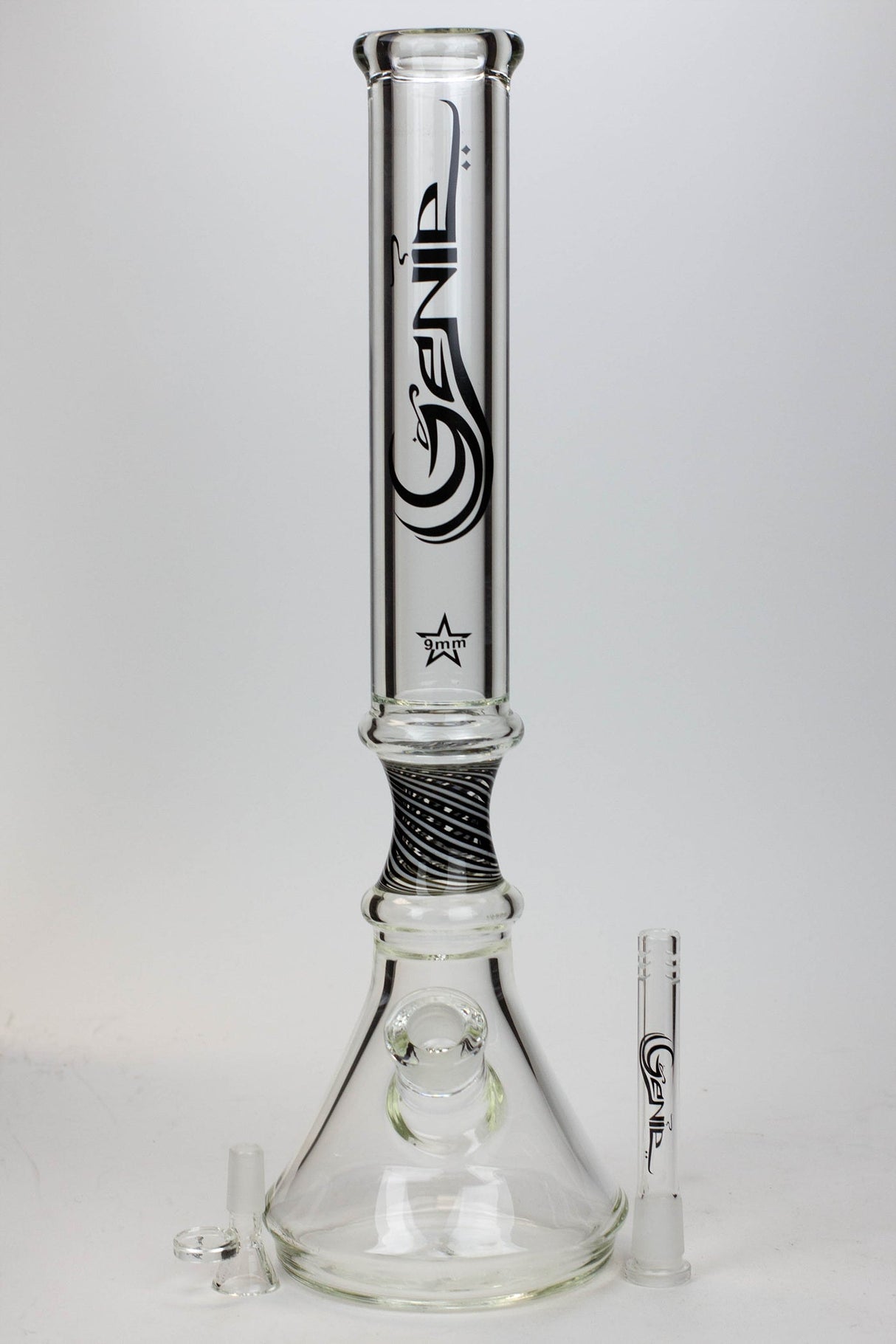 17.5" Genie 9 mm curved tube beaker water bong ( GB19092 ) Beaker Bong ONE