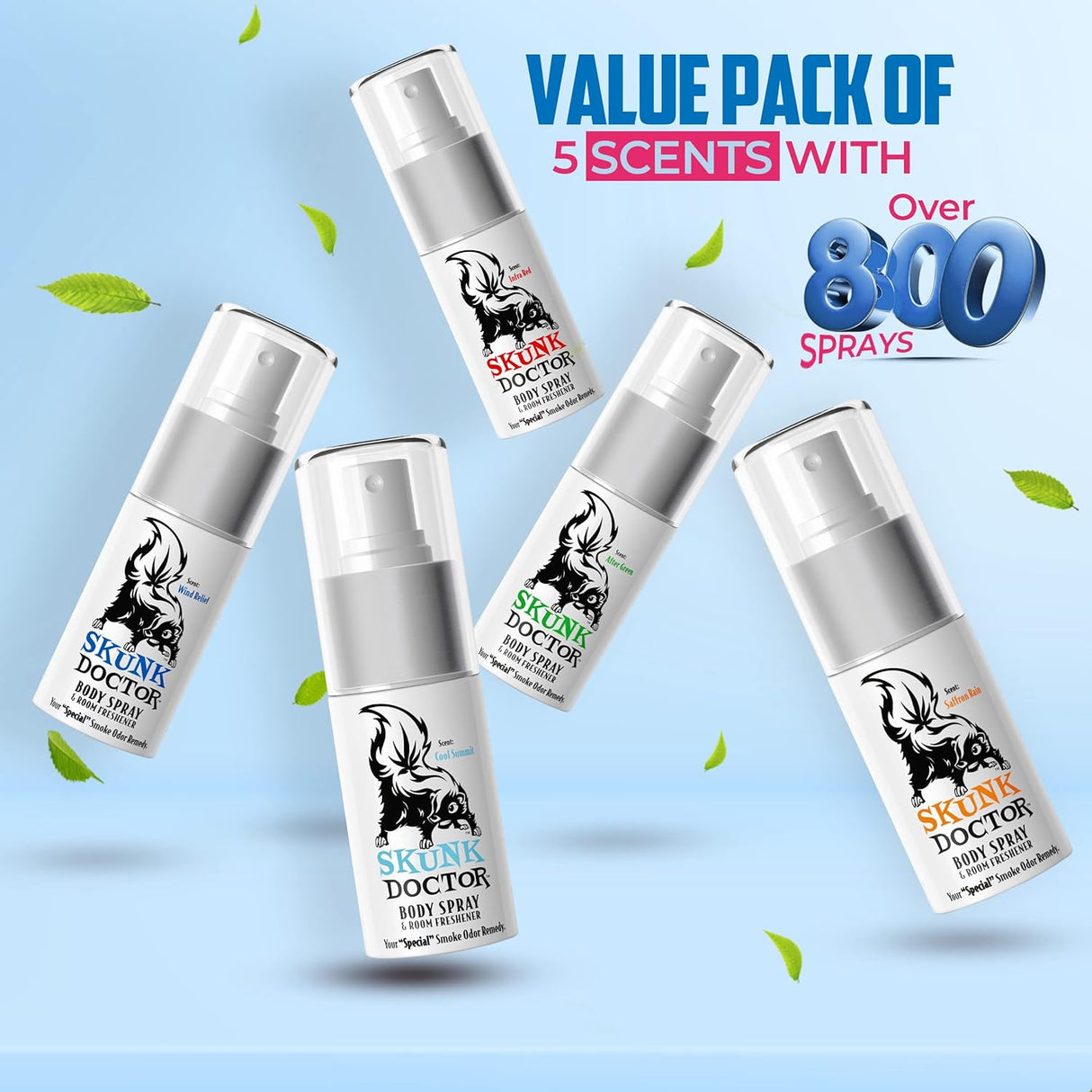 Skunk Doctor | Smoke Odor Eliminator Body Spray Display of 15 Odour Eliminator Spray Smoke & Vape Distributor