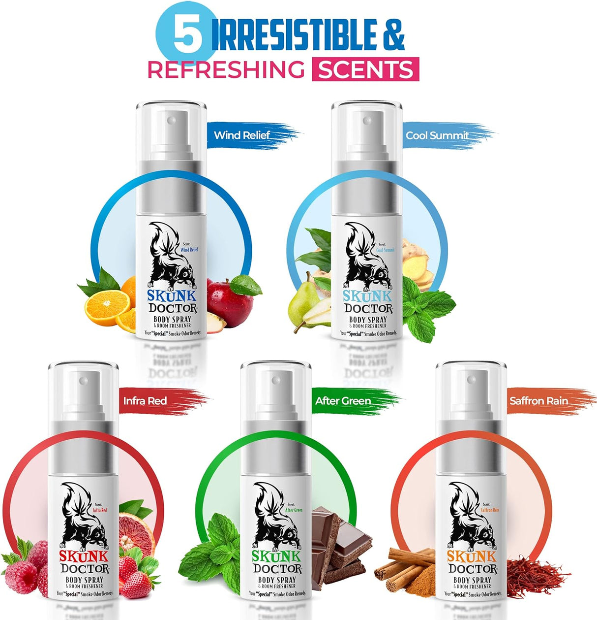 Skunk Doctor | Smoke Odor Eliminator Body Spray Display of 15 Odour Eliminator Spray Smoke & Vape Distributor