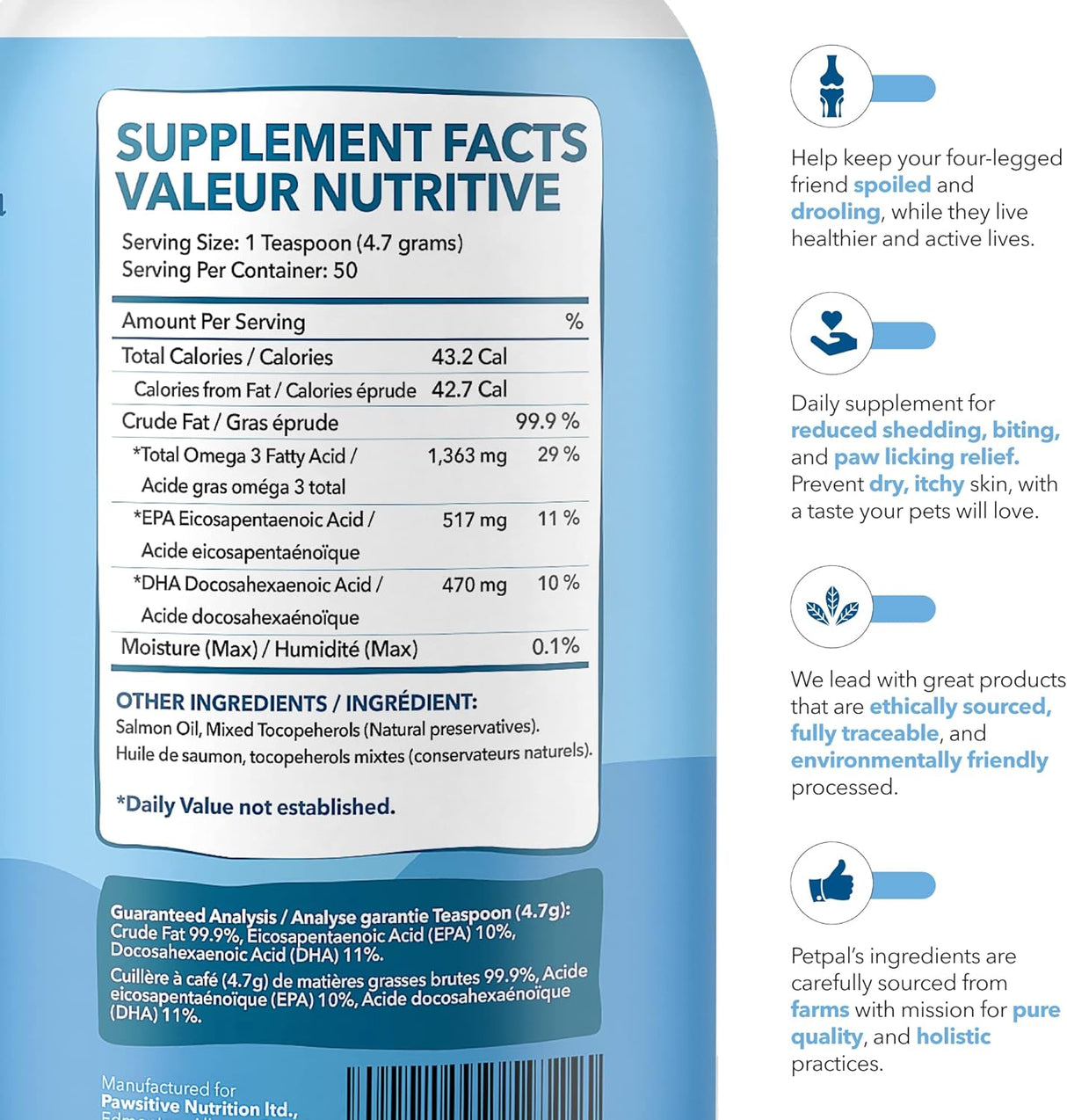 PetPal | Pure Wild Caught Fish Oil for Dogs & Cats Pet Supplement For Pet Neo Wholesale Co.