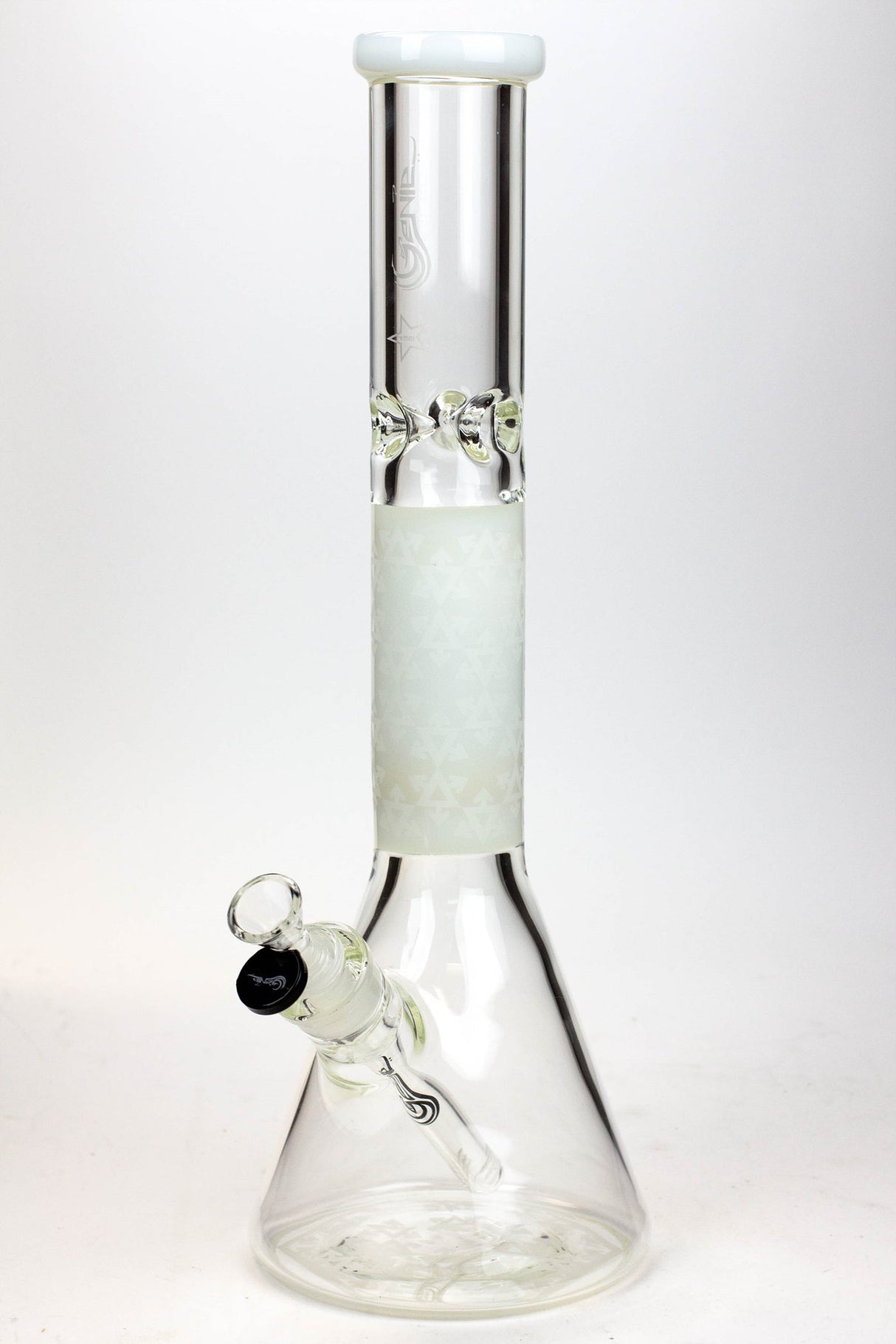 16" Genie 9 mm beaker glass water bong ( GB20022 ) Beaker Bong ONE White