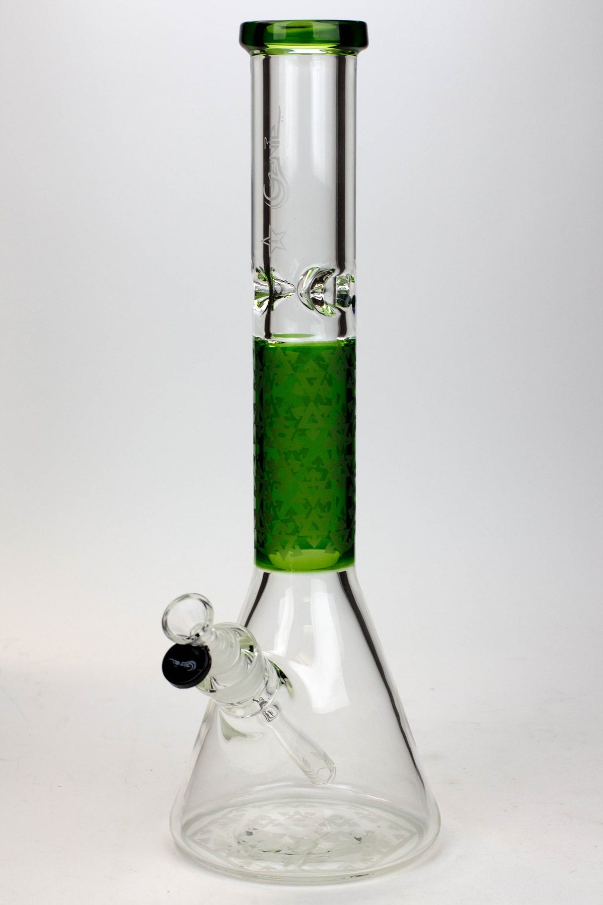 16" Genie 9 mm beaker glass water bong ( GB20022 ) Beaker Bong ONE Green