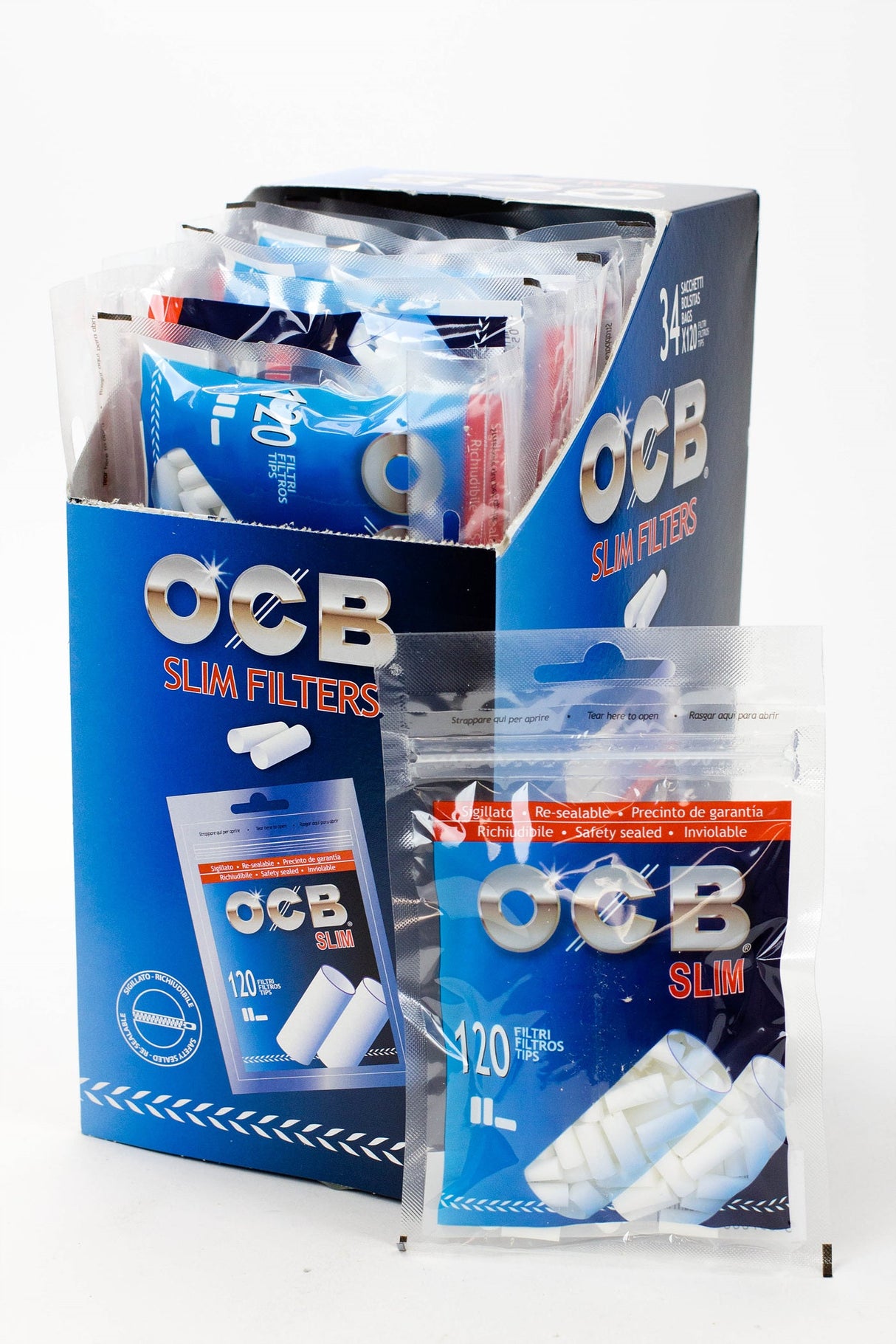 OCB Slim Filters Box of 34 Filter Tip ONE