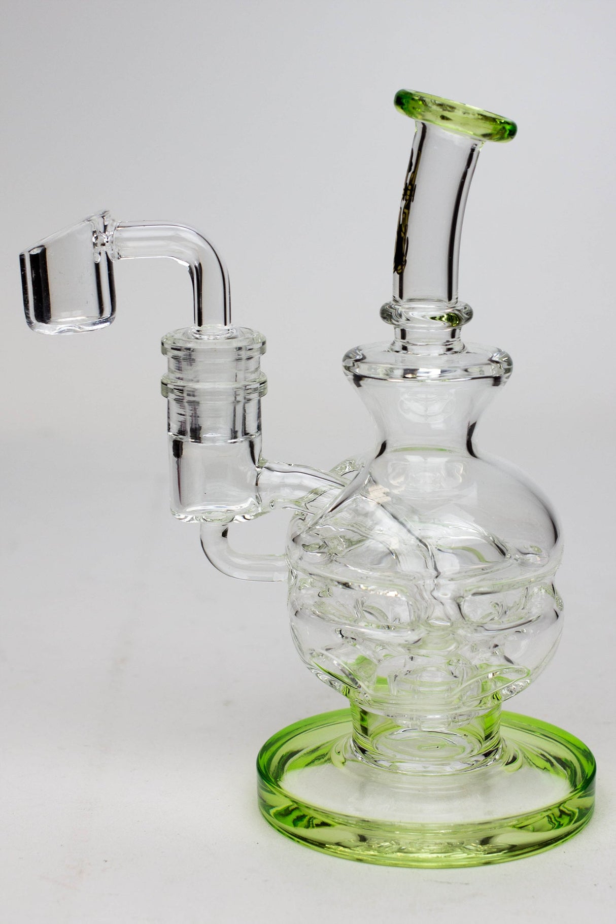 6" Genie Double glass recycle rig with shower head diffuser Glass Rig ONE