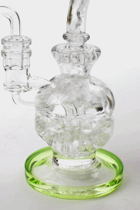 6" Genie Double glass recycle rig with shower head diffuser Glass Rig ONE