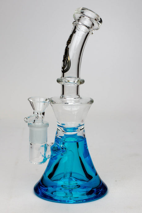 9" GENIE Shower head glass beaker bong with liquid cooling freezer Glass Bong ONE Blue