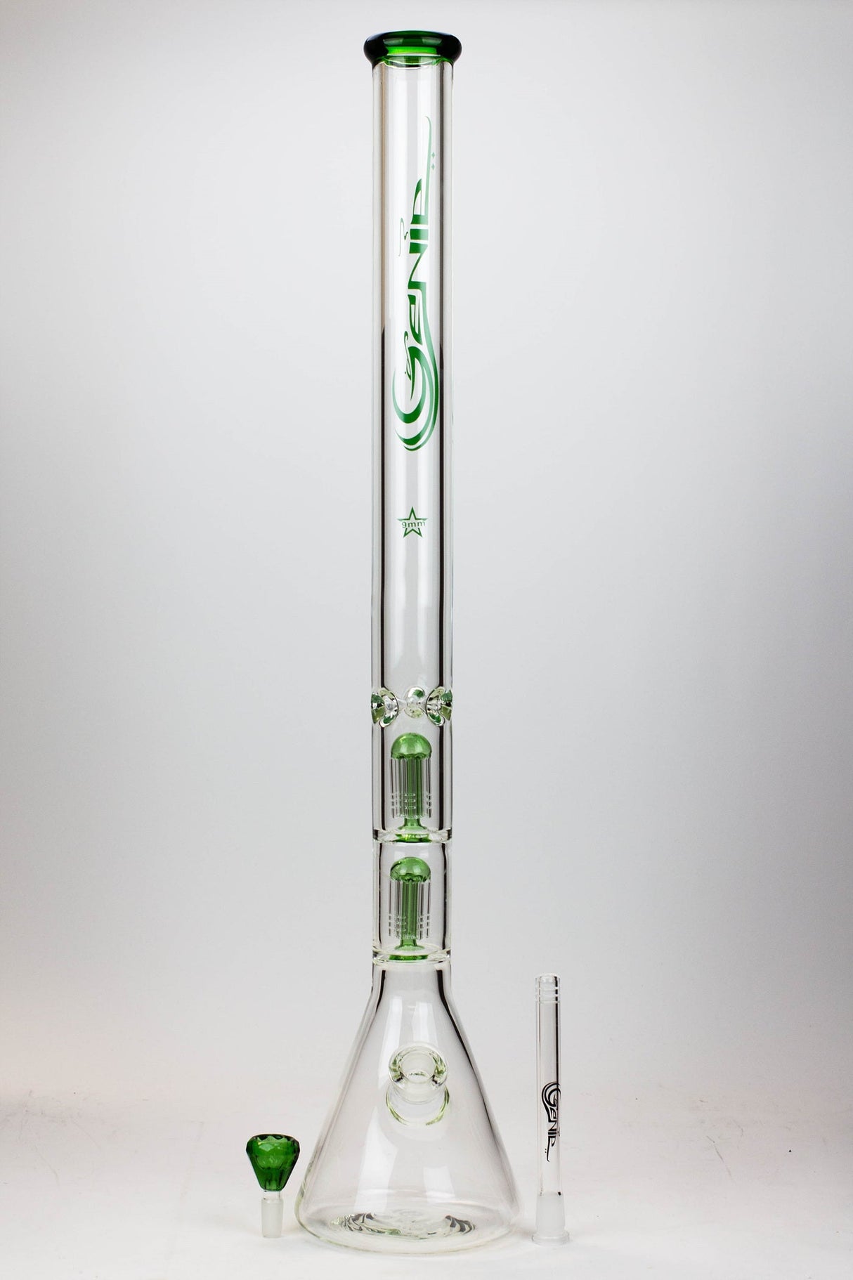 30" Genie 9 mm Dual tree arms beaker glass water bong Beaker Bong ONE