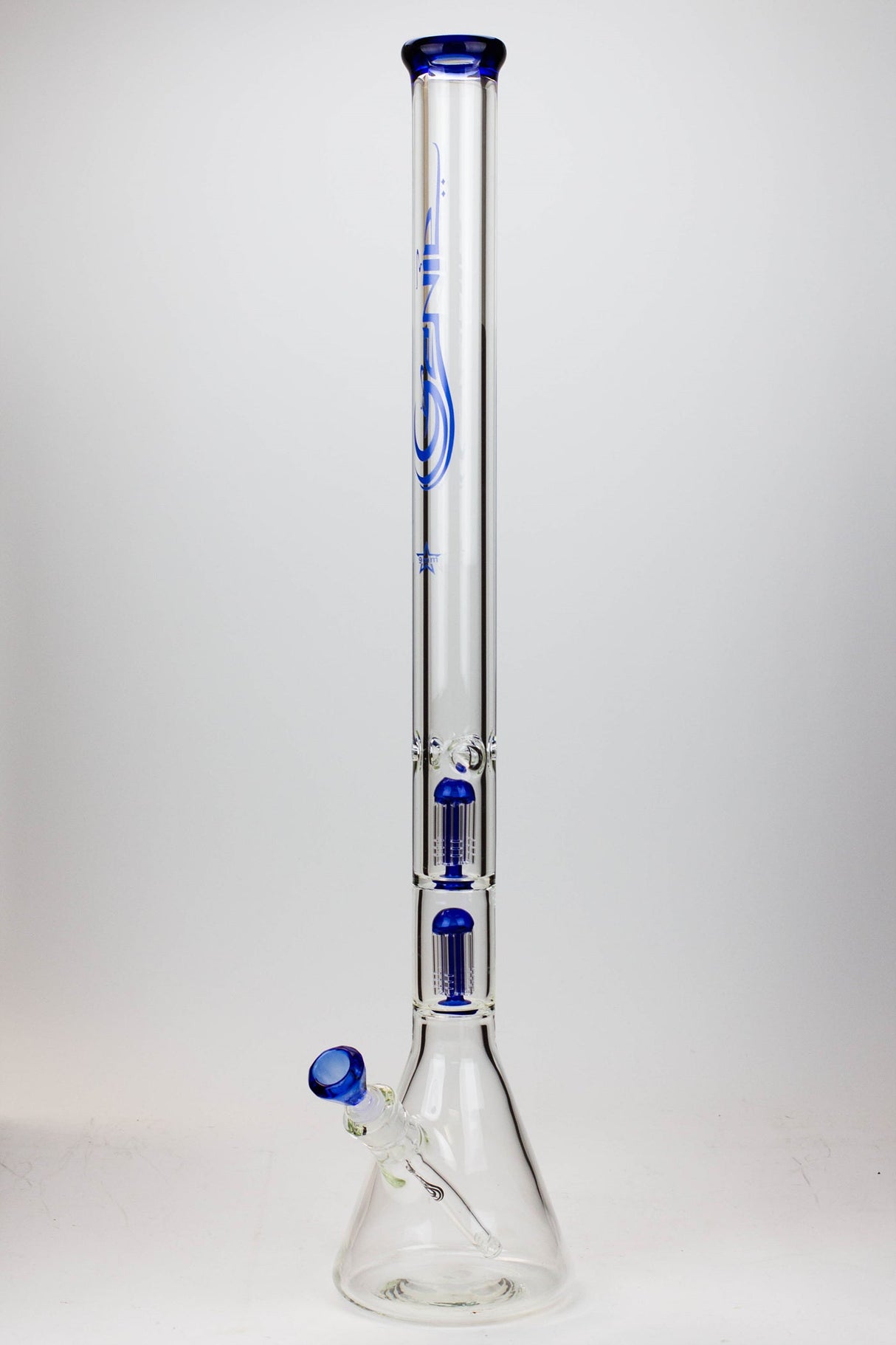 30" Genie 9 mm Dual tree arms beaker glass water bong Beaker Bong ONE Blue