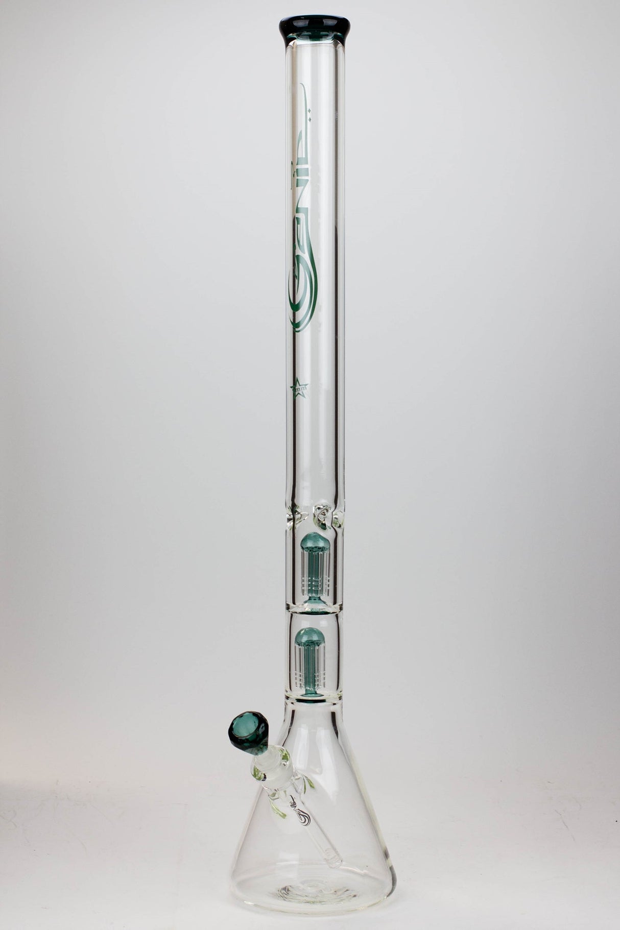 30" Genie 9 mm Dual tree arms beaker glass water bong Beaker Bong ONE Teal