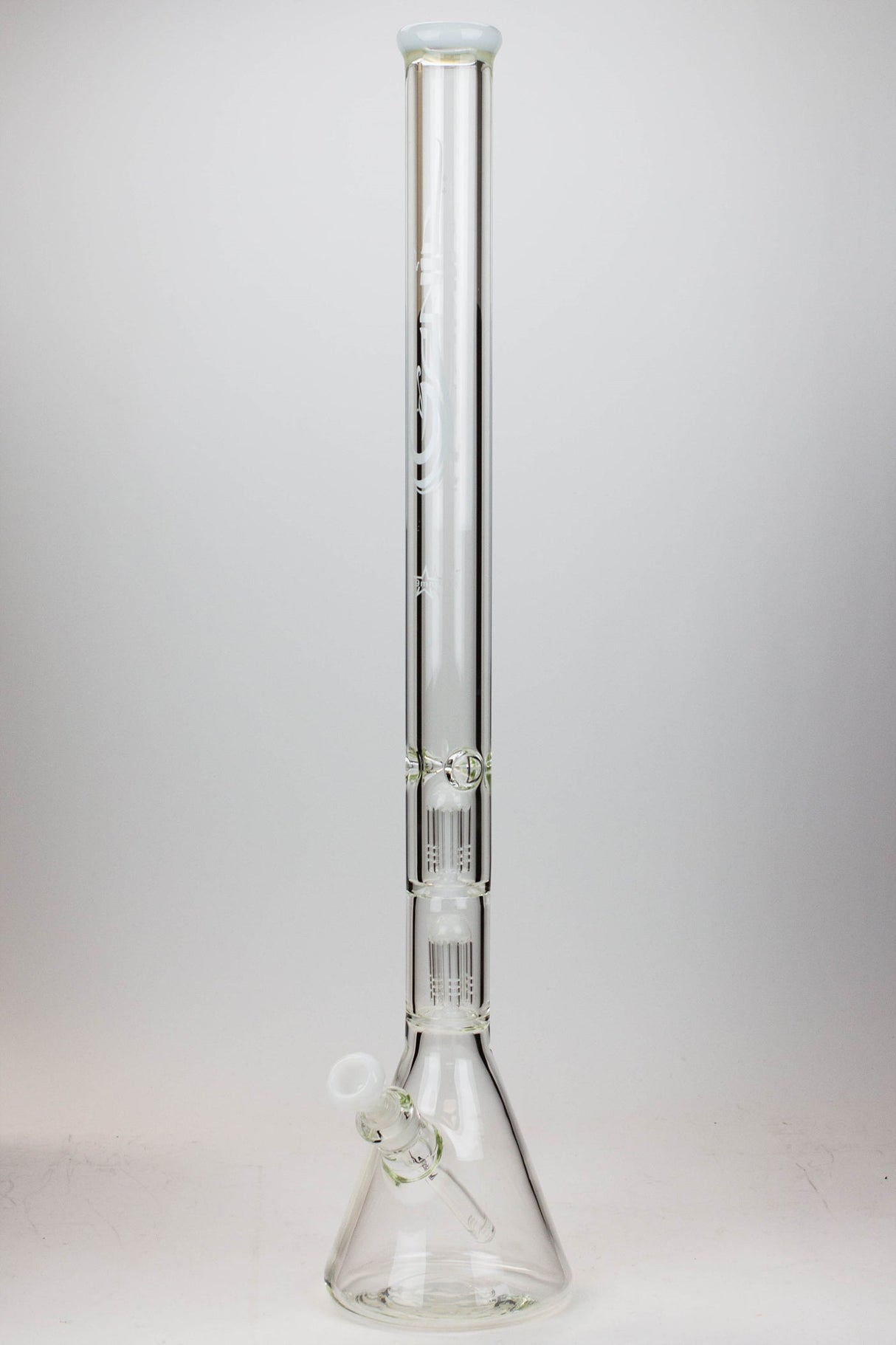 30" Genie 9 mm Dual tree arms beaker glass water bong Beaker Bong ONE White