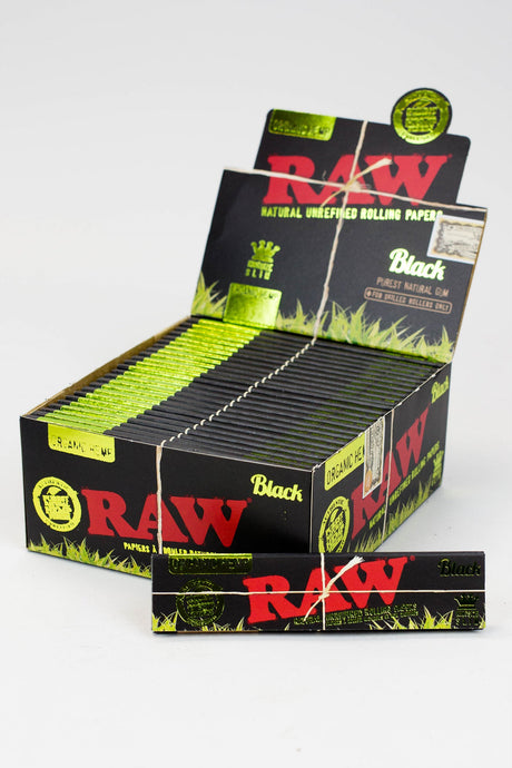 RAW Black Organic Hemp Rolling Paper 1 - 1/4" Size ONE King
