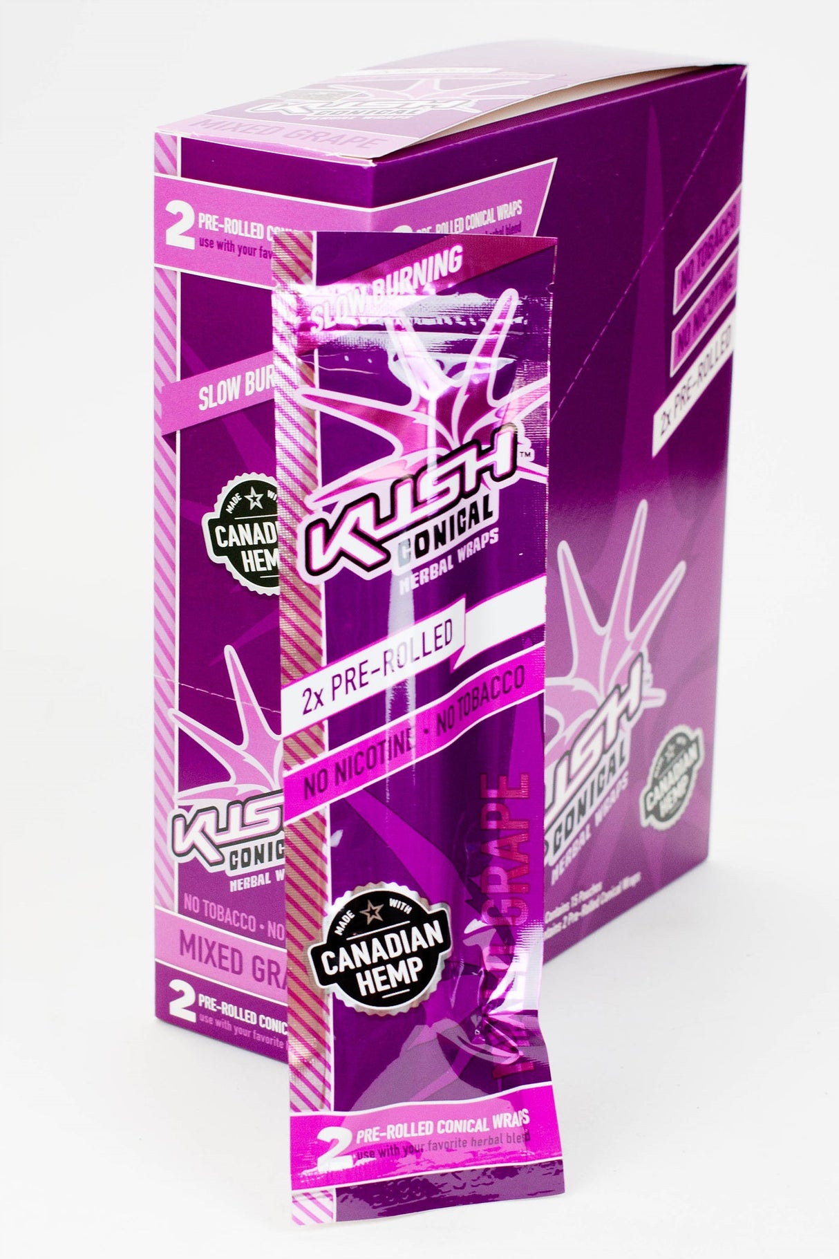 KUSH® CONICAL HERBAL WRAPS Leaf Wrap ONE Mixed Grape
