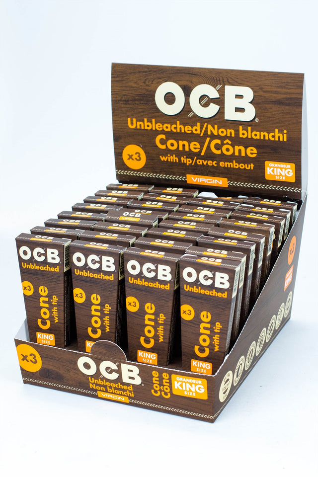 OCB Pre-rolled Cone - Virgin Unbleached Rolling Paper - King size Leaf Wrap ONE