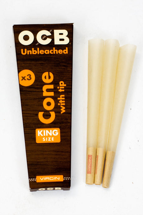 OCB Pre-rolled Cone - Virgin Unbleached Rolling Paper - King size Leaf Wrap ONE