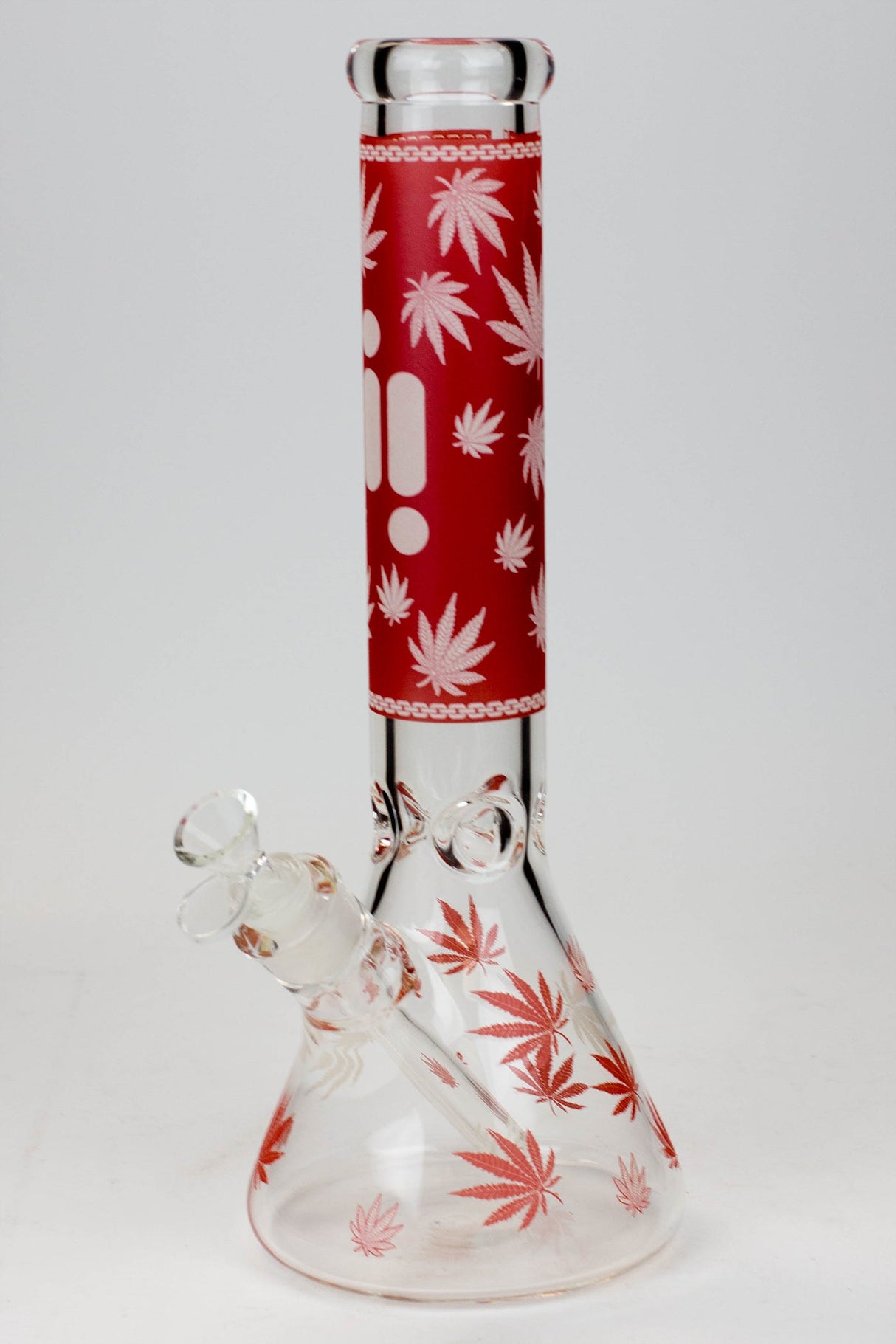 14" Infyniti Leaf Glow in the dark 7 mm glass bong ( GP1654 ) Beaker Bong ONE Red