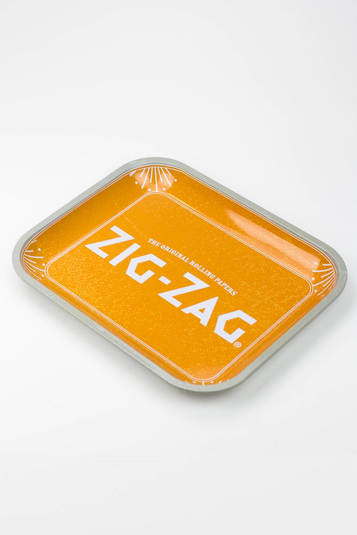 Zig-Zag Metal Rolling Tray - Large Tray ONE Orange