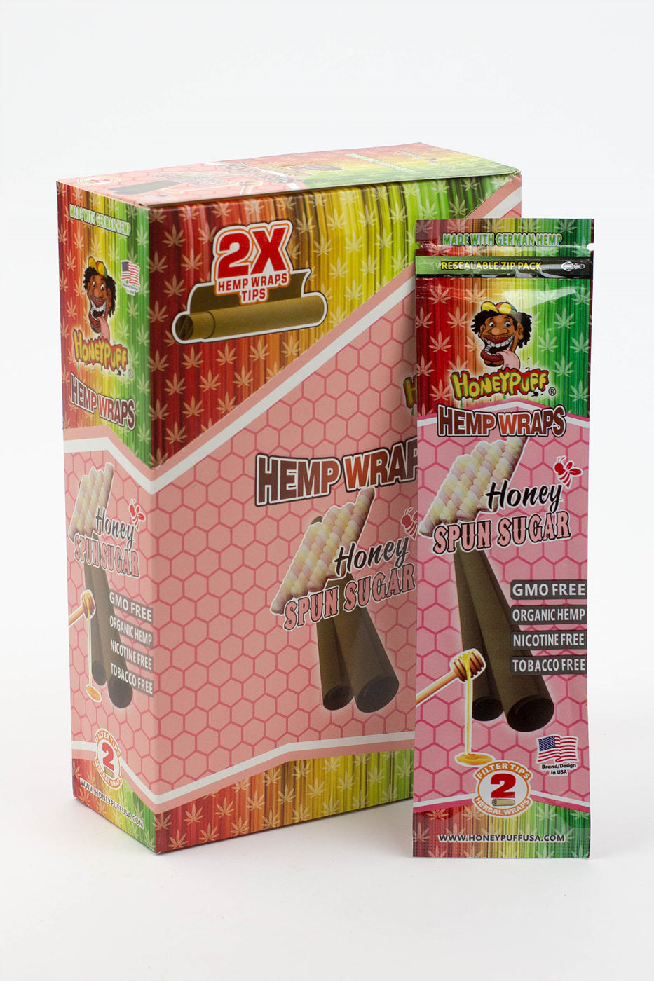 HONEYPUFF Fruit Flavored Hemp Wraps Leaf Wrap ONE Spun Sugar