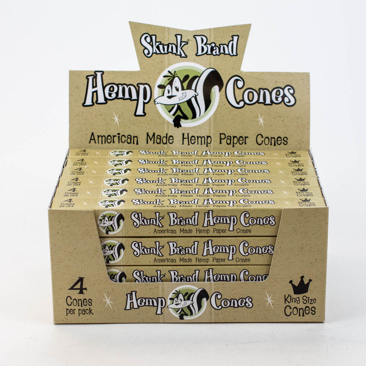 Skunk Brand King size hemp cone Box of 24 Pre-rolled Cone (Display Pack) ONE