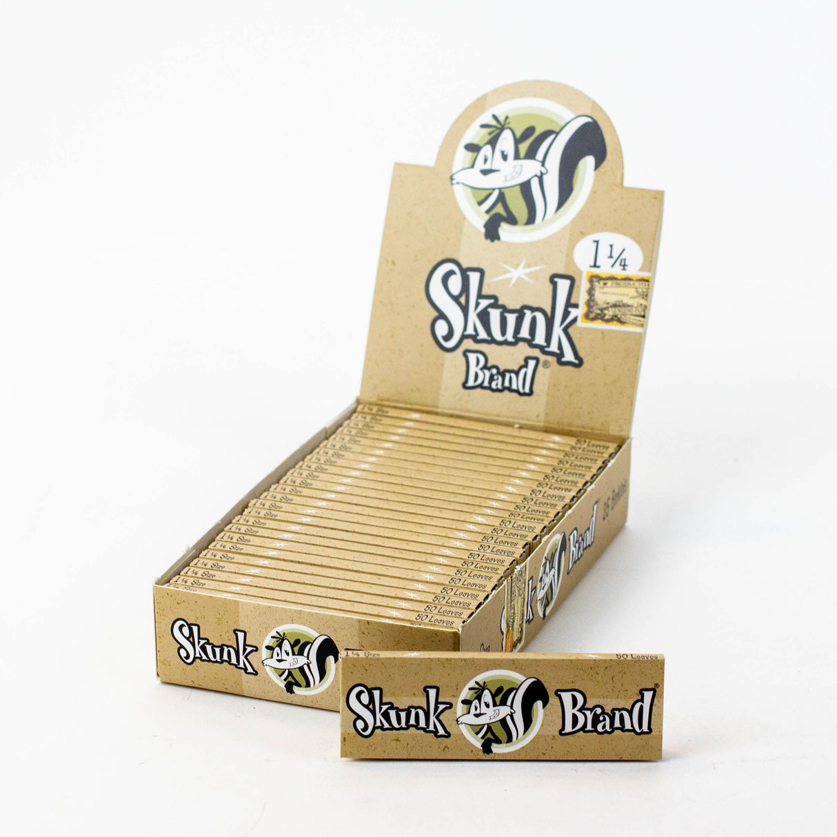 Skunk Brand Hemp Rolling Papers 1 1/4 Box of 25 1 - 1/4" Size ONE