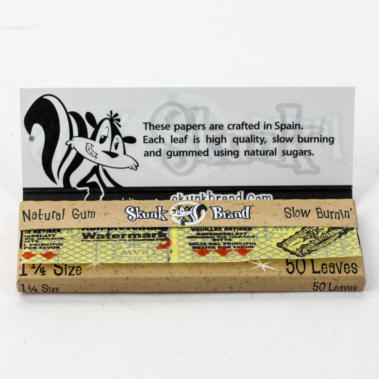 Skunk Brand Hemp Rolling Papers 1 1/4 Box of 25 1 - 1/4" Size ONE