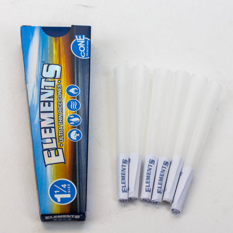 Elements Ultra Thin Cones 1 1/4 Pack of 6, Box of 30 Pre-rolled Cone (Display Pack) ONE