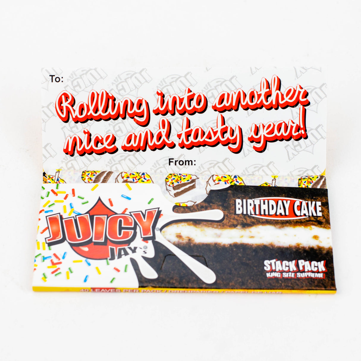 Juicy Jay's Birthday Cake King size Supreme Stack Pack rolling paper Box of 24 King Size ONE