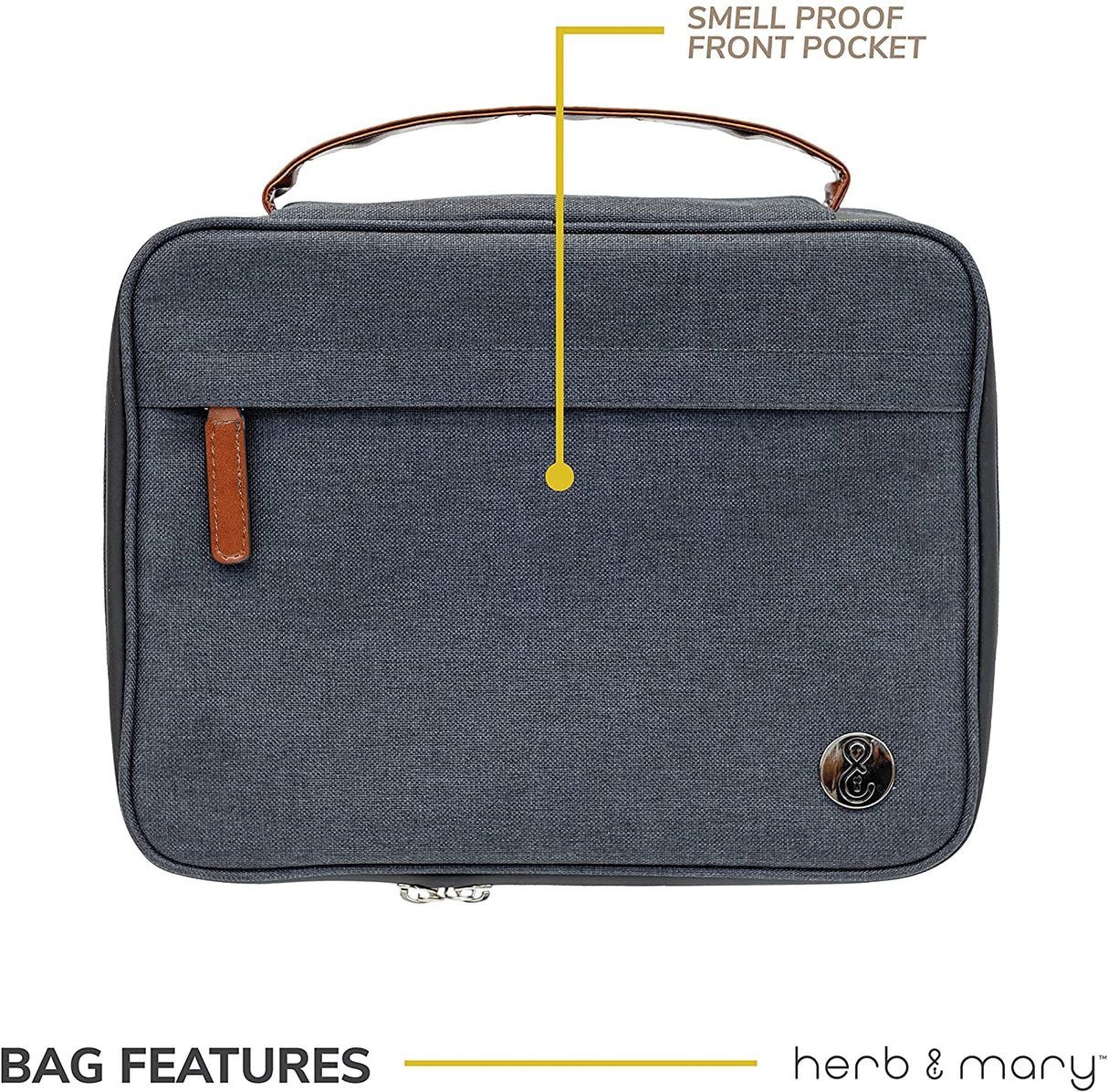 Herb & Mary | Smell Proof Accessories Storage Stash Case w/Integrated Combo Lock (Large) Pouch Herb & Mary
