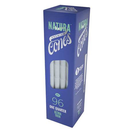 Natura – White Ultra Thin Pre-Rolled Paper Mini Tower Pre-rolled Cone (Bulk / Tower) NATURA 96 Cones / One Quater Size