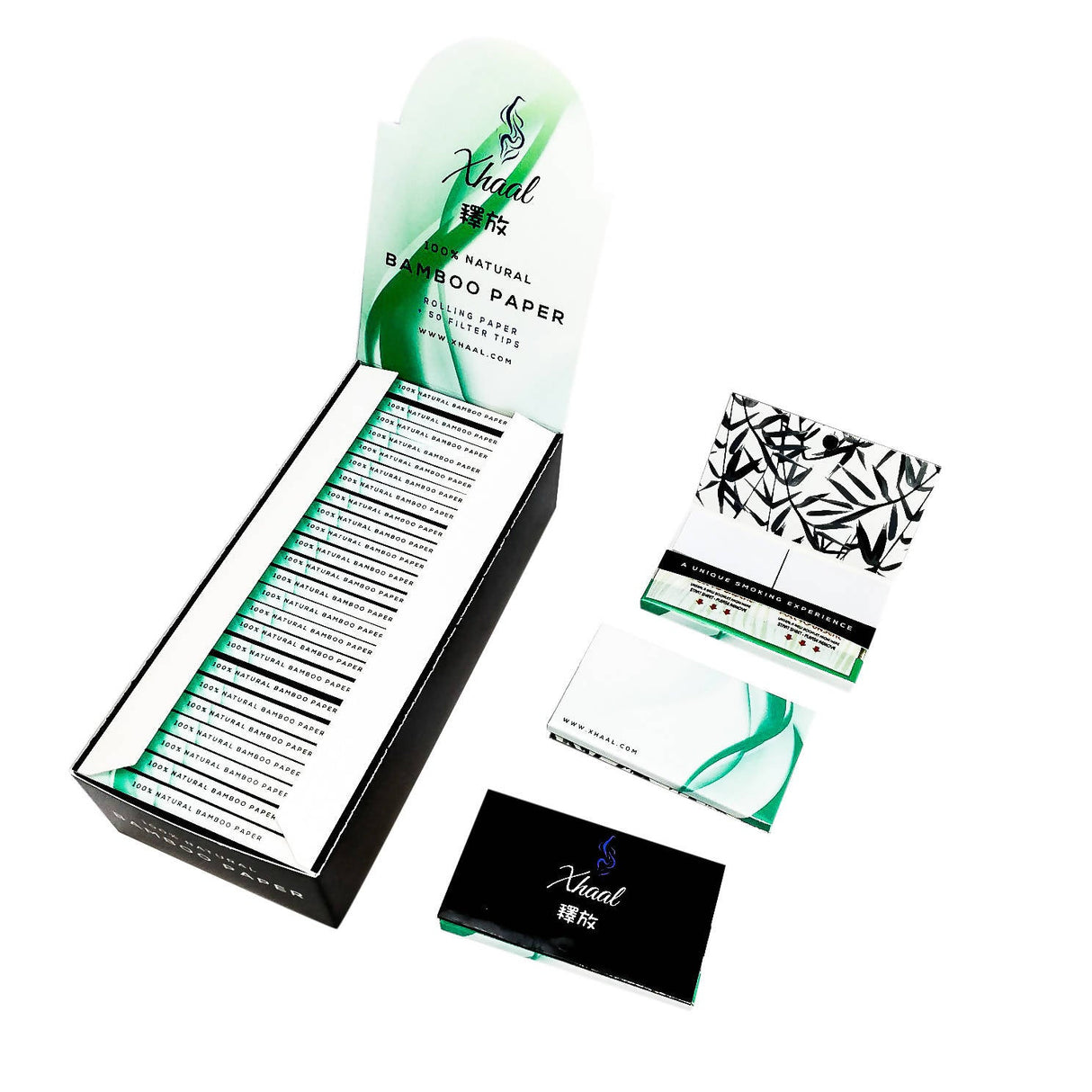 Rolling Papers | Box of 25 1 - 1/4" Size Xhaal Inc Bamboo