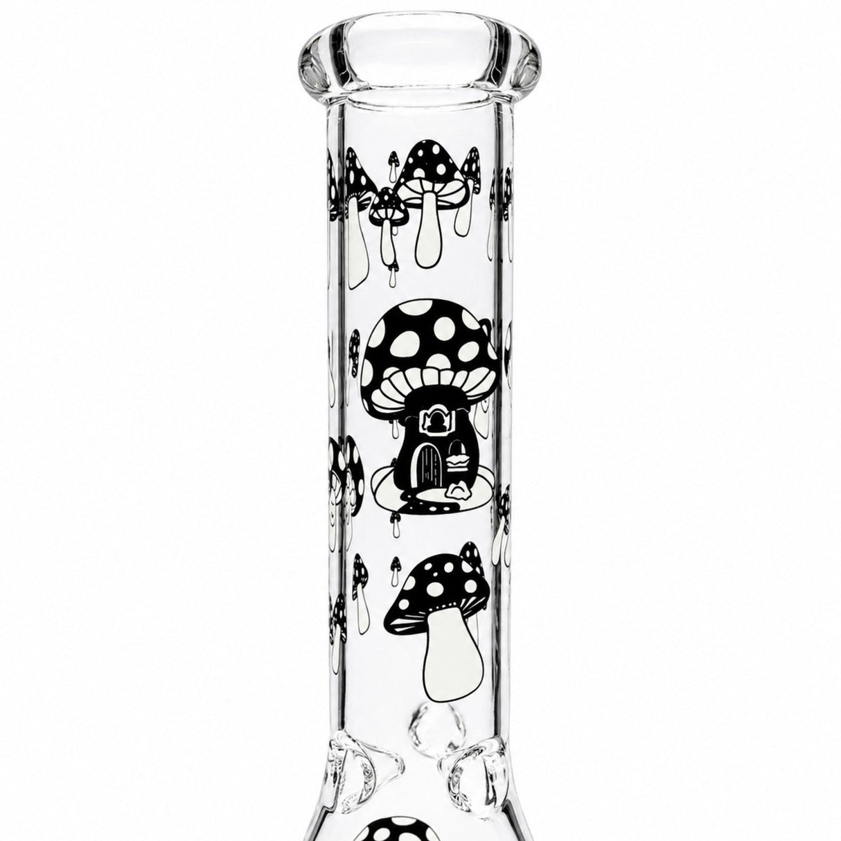 10" Glow-in-the-Dark Mushroom Beaker Bong Glass Bong Super Supplys Inc