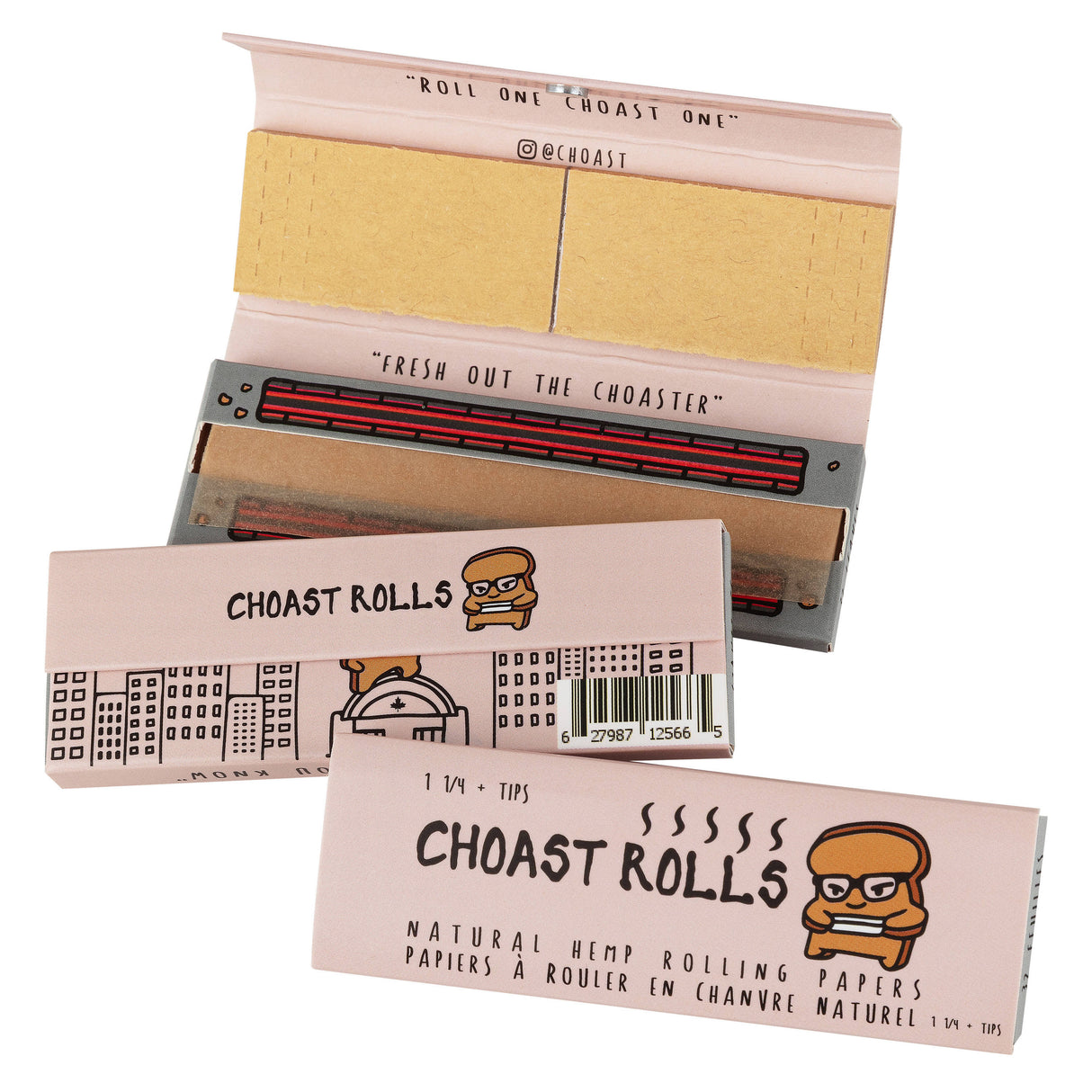 Choast Rolls - 1 1/4 Size - Natural Hemp Papers - 22 Packs Per Carton 1 - 1/4" Size Choast
