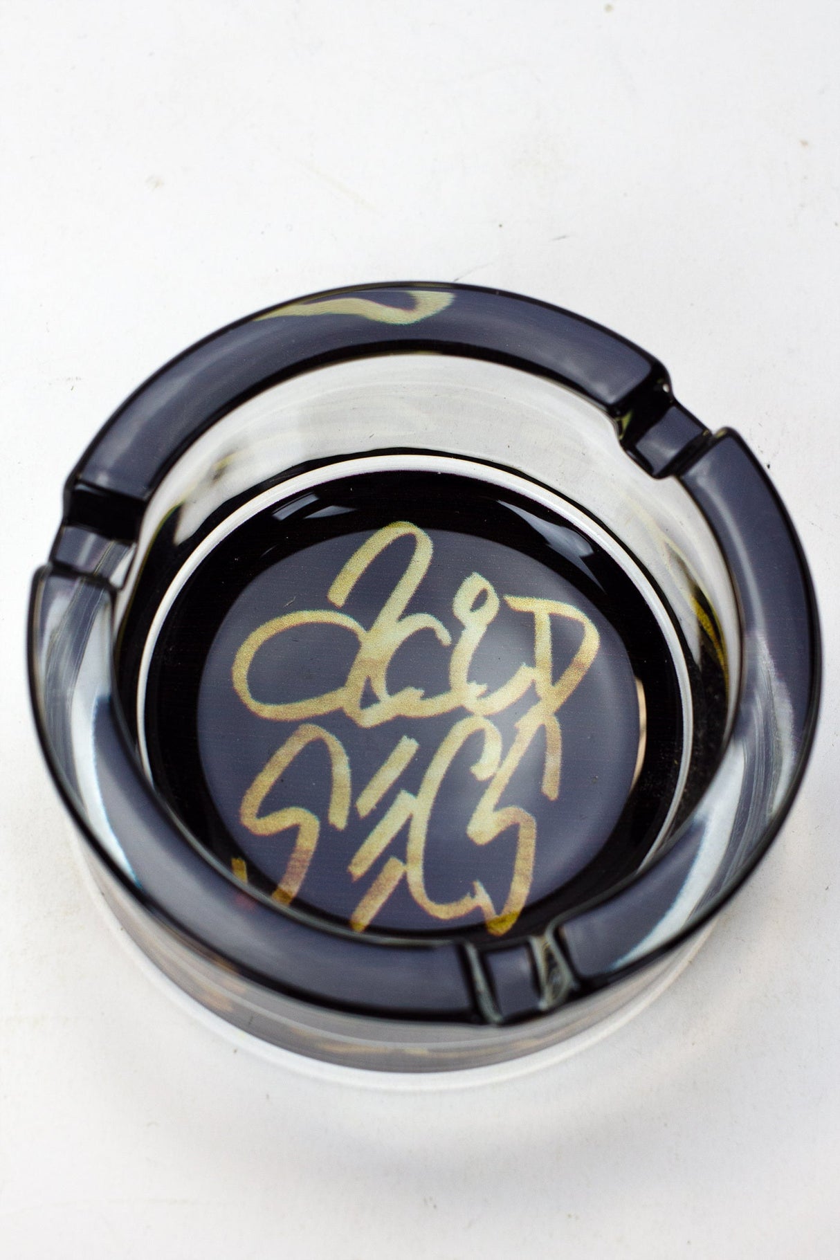 Acid Secs round glass ashtray Box of 6 Glass Ashtray Acid Secs Productions Inc.