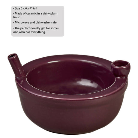 NOVELTY ROAST & TOAST CEREAL BOWL - PLUM COLOR Mug Pipe Roast and Toast Gifts