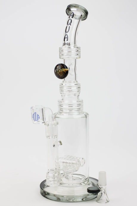 13" AQUA Glass / 2-in-1 / 7mm glass water bong Glass Bong Canadian Distributor Black