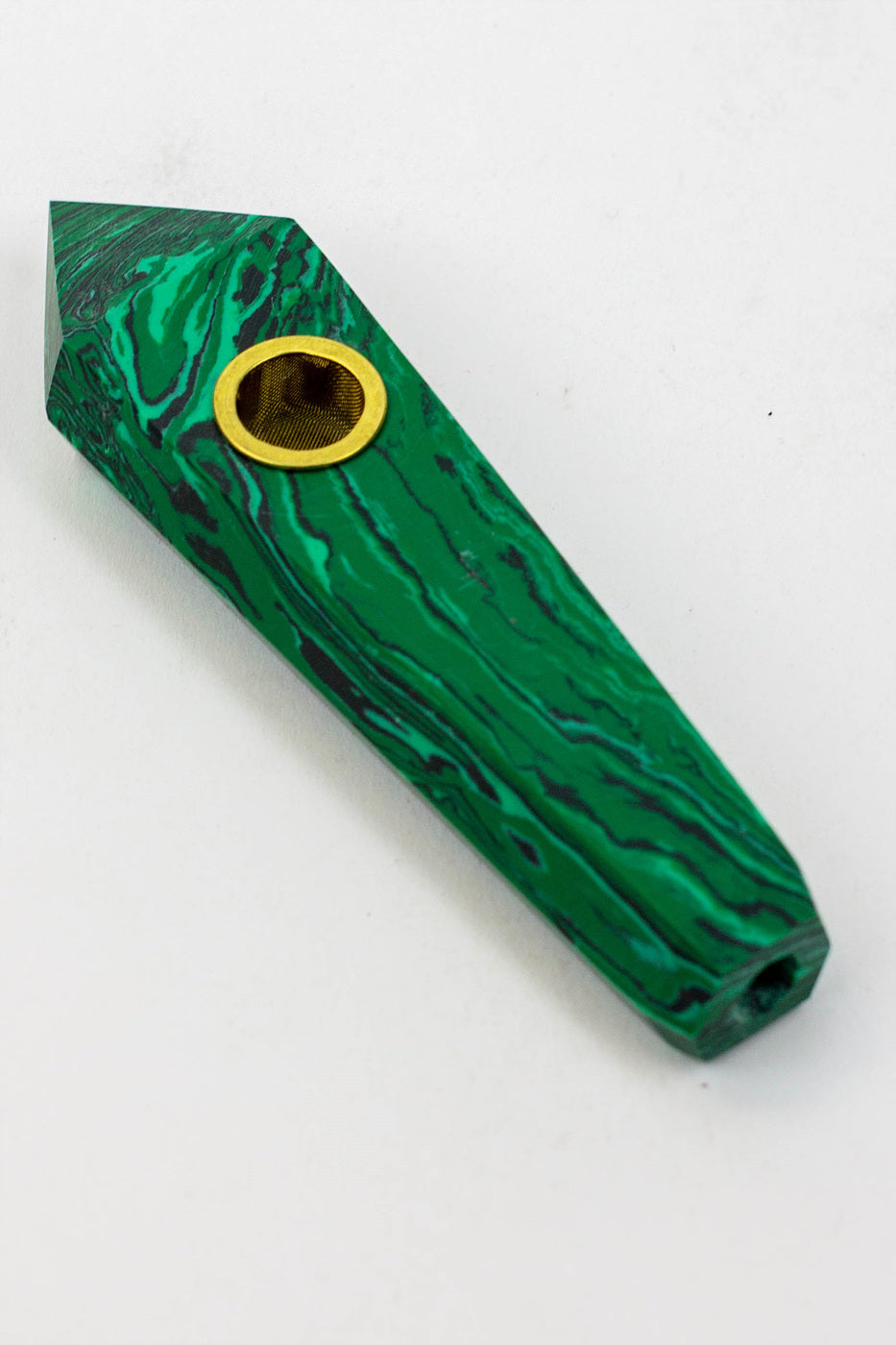 Acid Secs - Crystal Stone Smoking Pipe without choke hole Quartz · Stone Pipe Acid Secs Productions Inc. Malachite