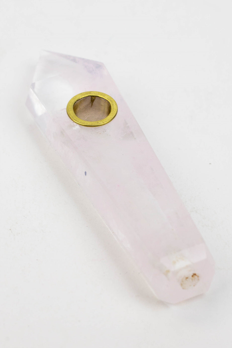 Acid Secs - Crystal Stone Smoking Pipe with choke hole Quartz · Stone Pipe Acid Secs Productions Inc. Pink & Clear Quartz
