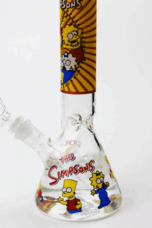 10" SS-Cartoon Graphic glass water bong Glass Bong BANKA
