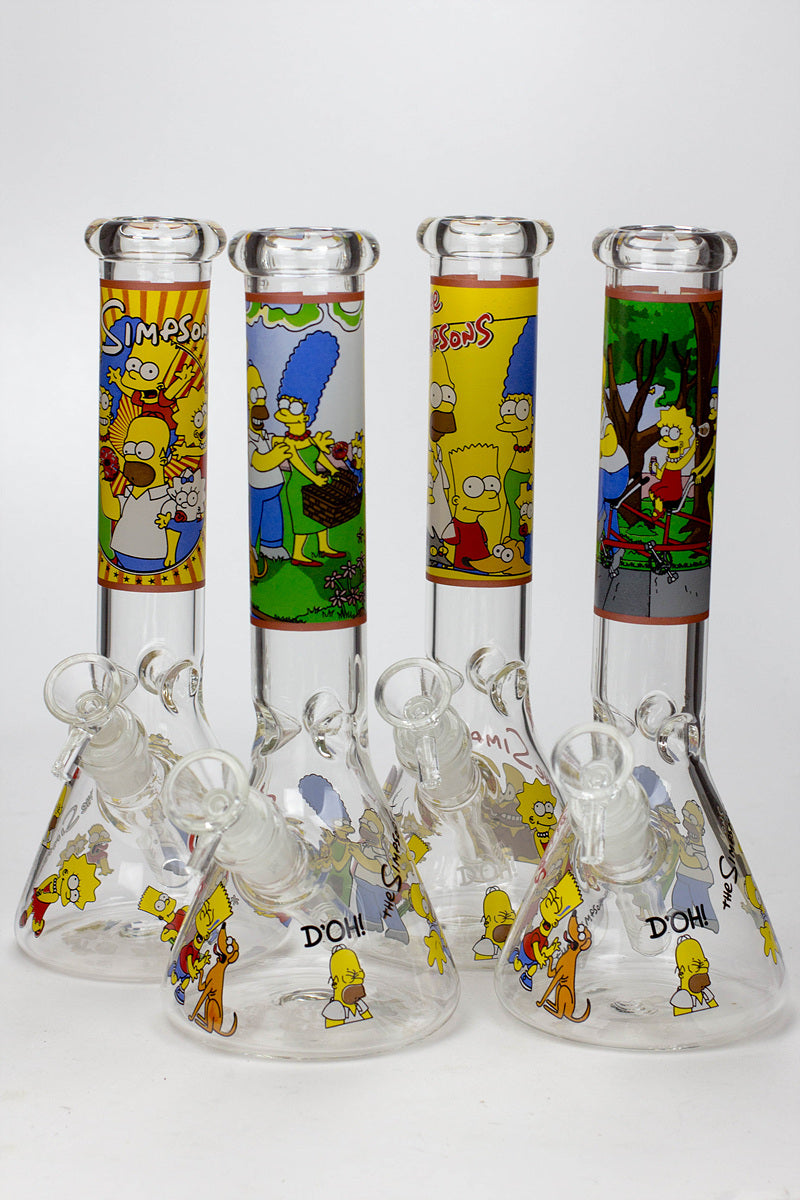 10" SS-Cartoon Graphic glass water bong Glass Bong BANKA