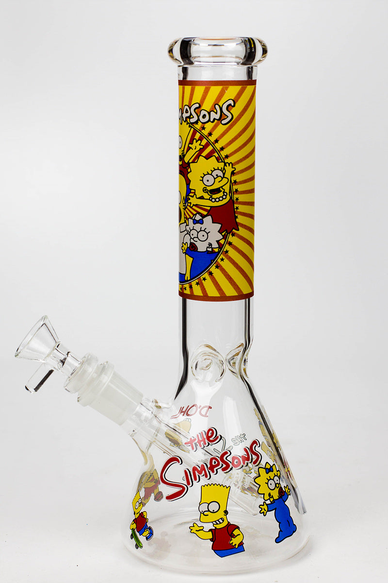10" SS-Cartoon Graphic glass water bong Glass Bong BANKA