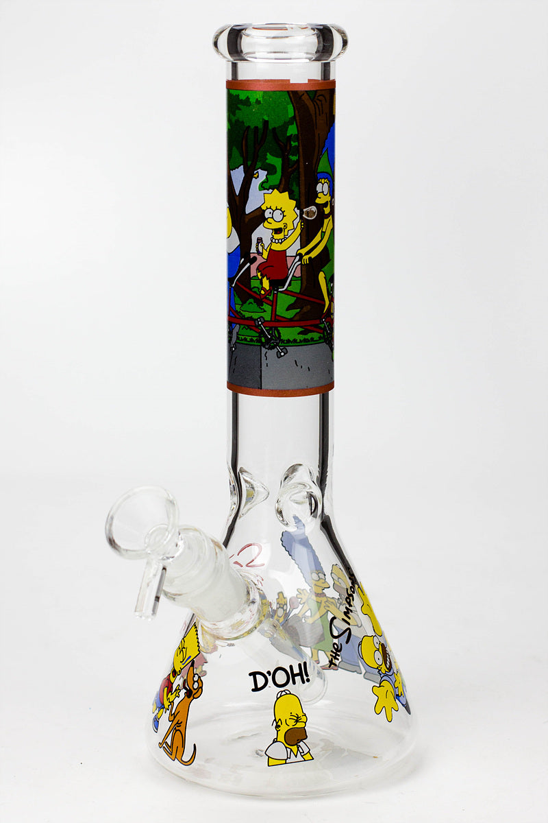 10" SS-Cartoon Graphic glass water bong Glass Bong BANKA Cartoon D