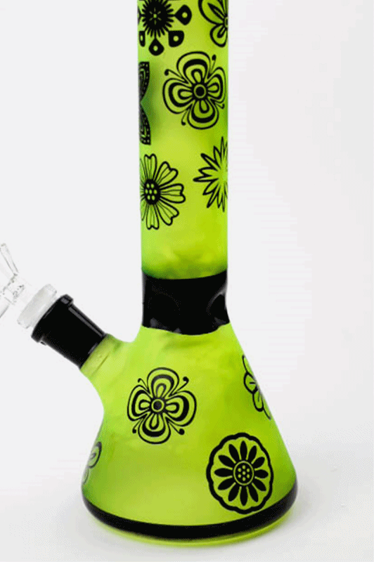 10" Sandblasted color glass water bong Glass Bong BANKA